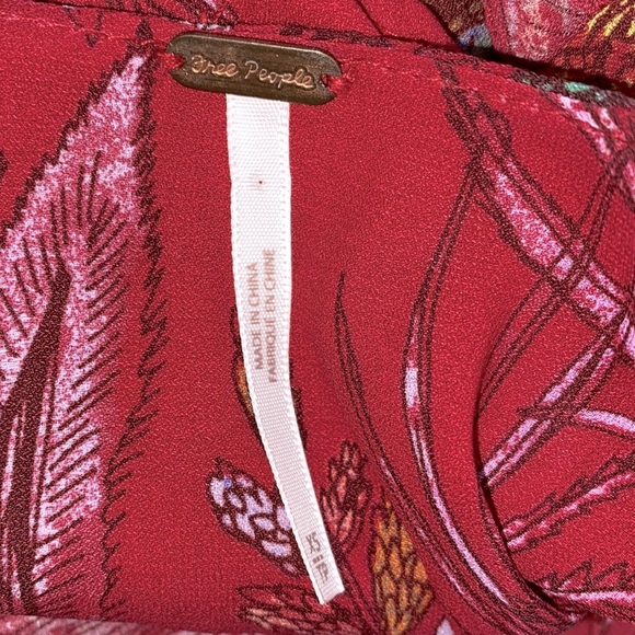 Free People pink floral babydoll top size xsmall - Picture 8 of 8